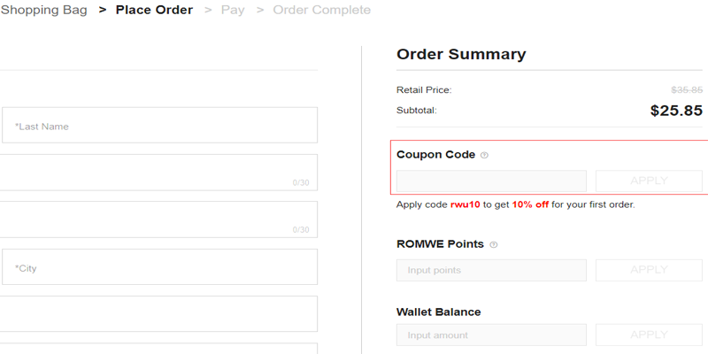 Romwe Coupon codes and vouchers