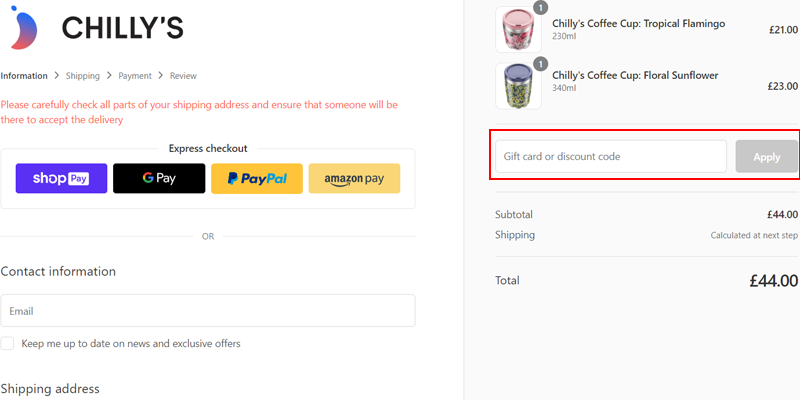 Chilly's Bottles Discount Codes